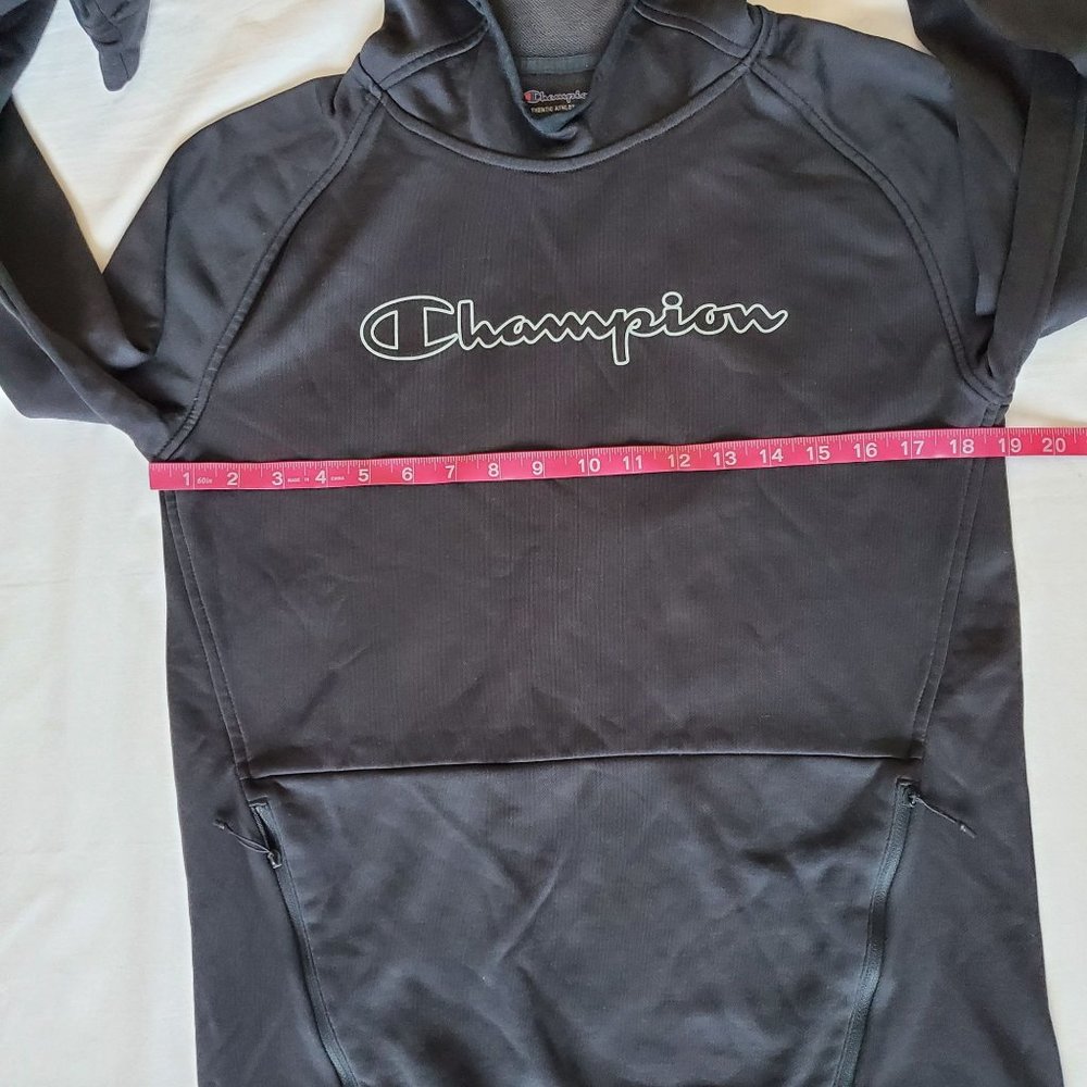 Champion Men's Front Zip Pockets Sport Hoodie Pullover Jacket Black Size Small - Picture 10 of 12